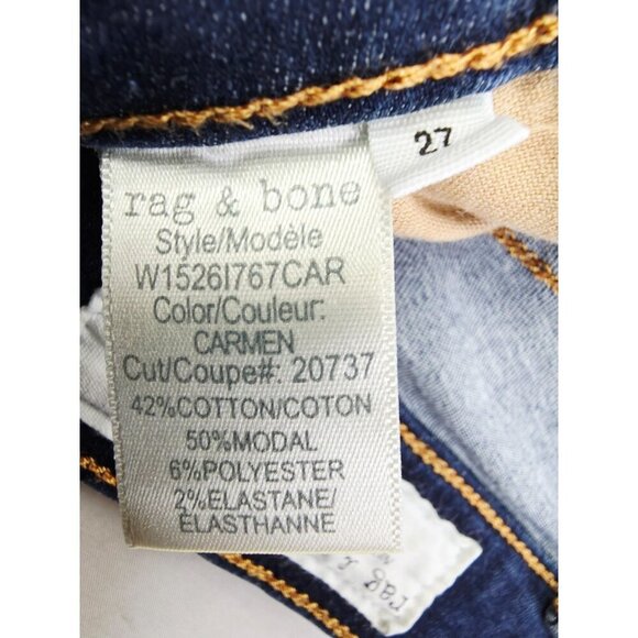 Rag Bone Size 27X27 Womens Cate Mid Rise Ankle Skinny Carmen Blue Denim Jeans - Picture 6 of 13